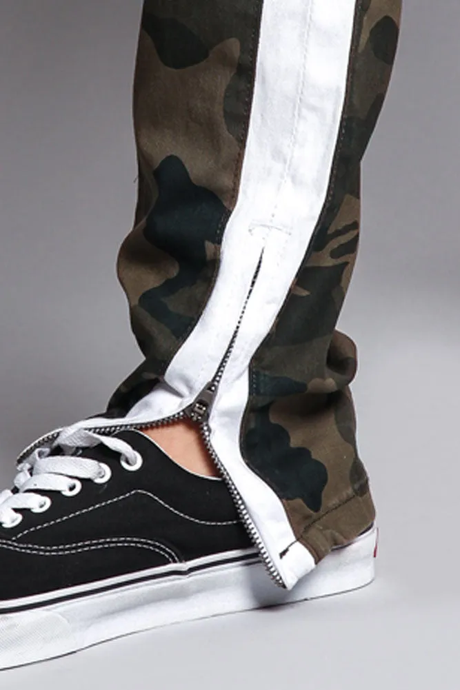 Men's Double Taped Track Style Camo Pants