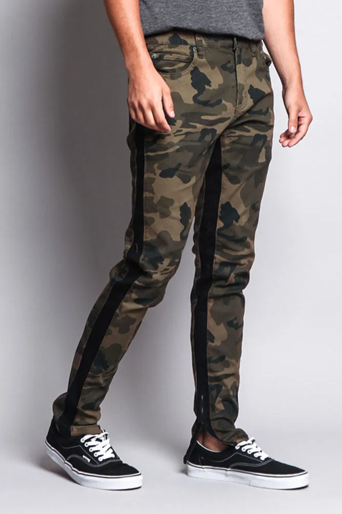 Men's Double Taped Track Style Camo Pants