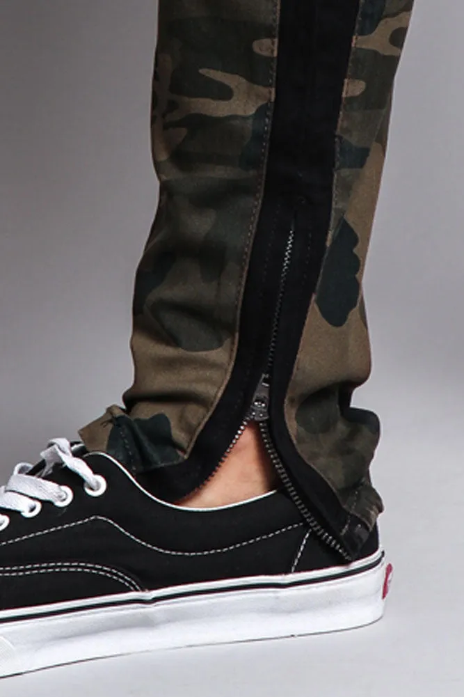 Men's Double Taped Track Style Camo Pants