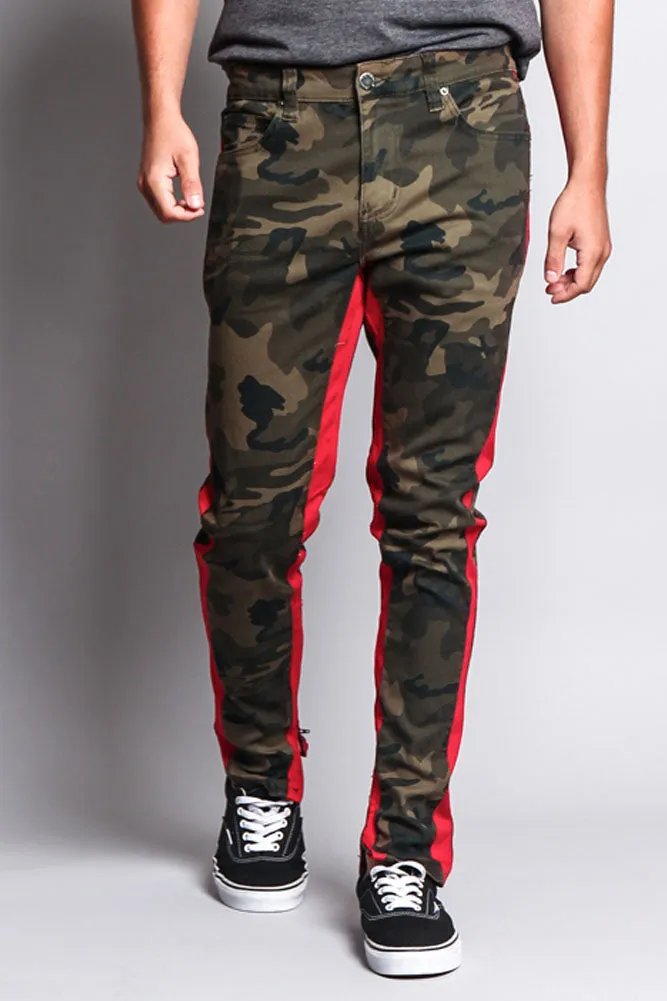 Men's Double Taped Track Style Camo Pants