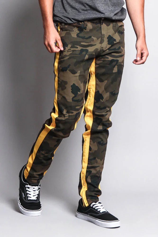 Men's Double Taped Track Style Camo Pants