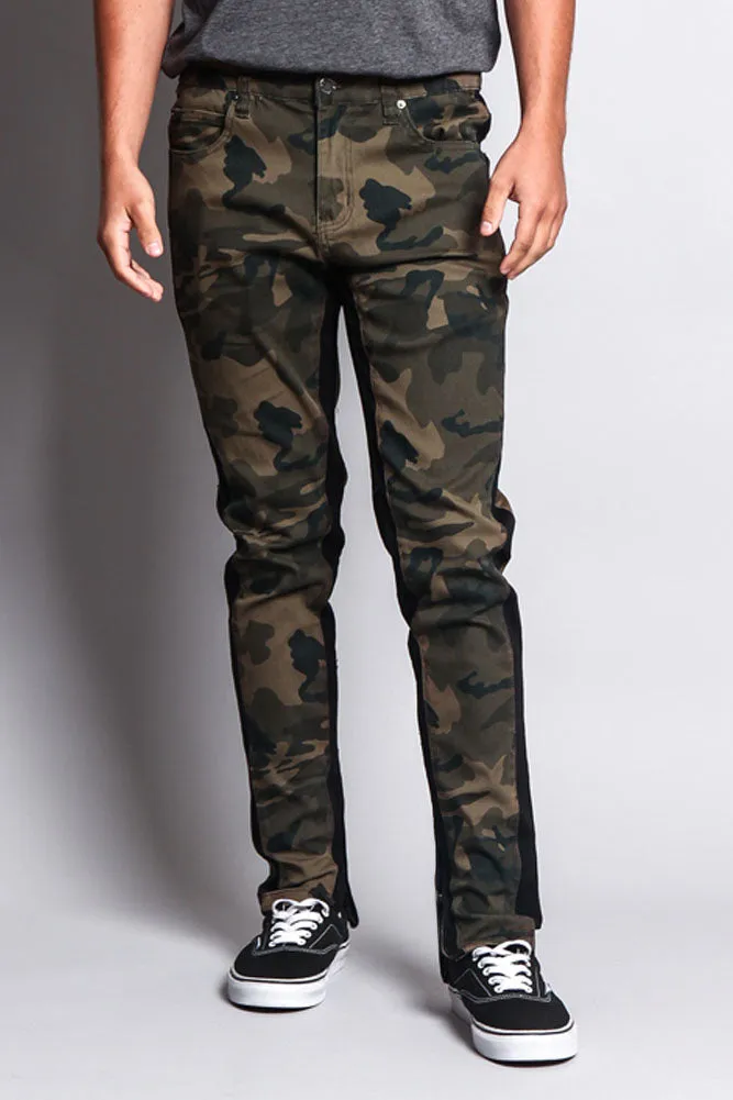 Men's Double Taped Track Style Camo Pants
