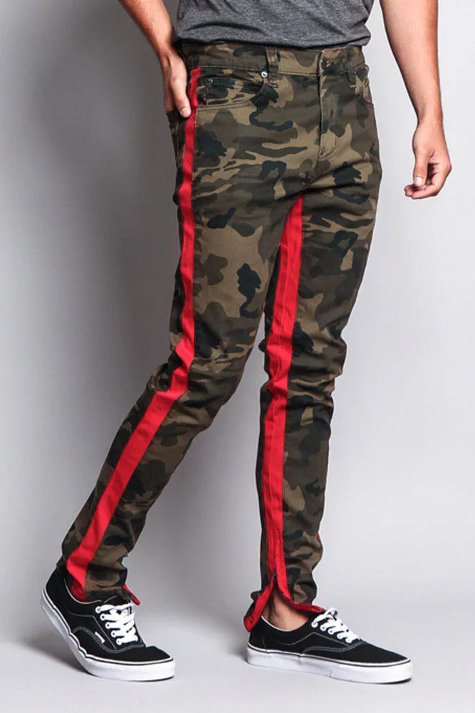 Men's Double Taped Track Style Camo Pants