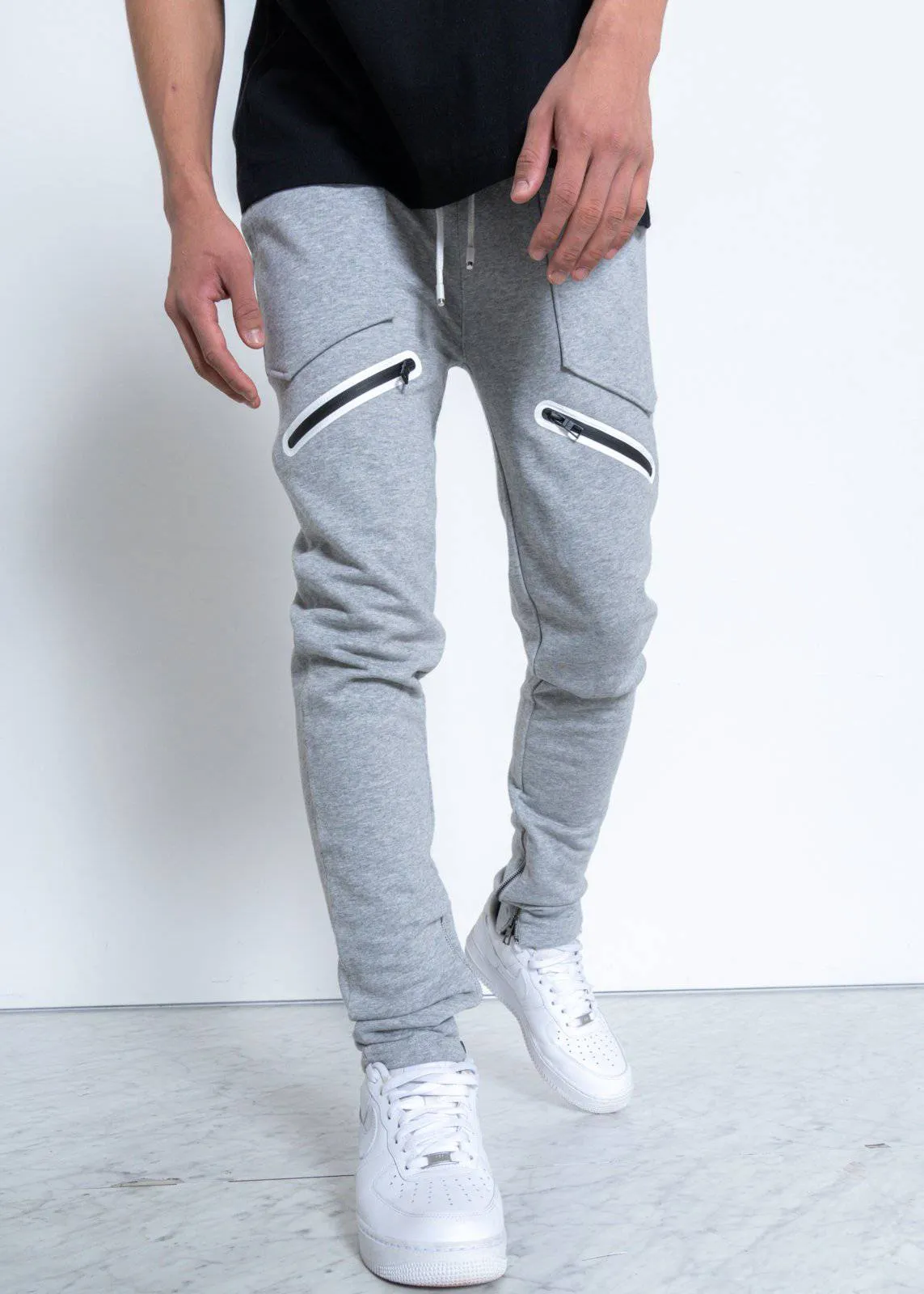 Men's  Zipper Pocket French Terry Sweatpants in Heather Grey