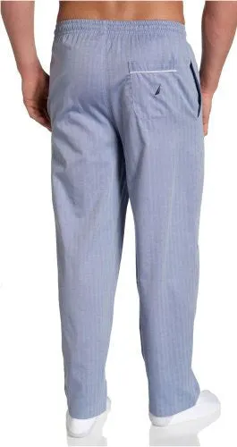 NAUTICA MEN'S YD WOVEN CAPT. HERRINGBONE PANT, BLUE BONE, MEDIUM
