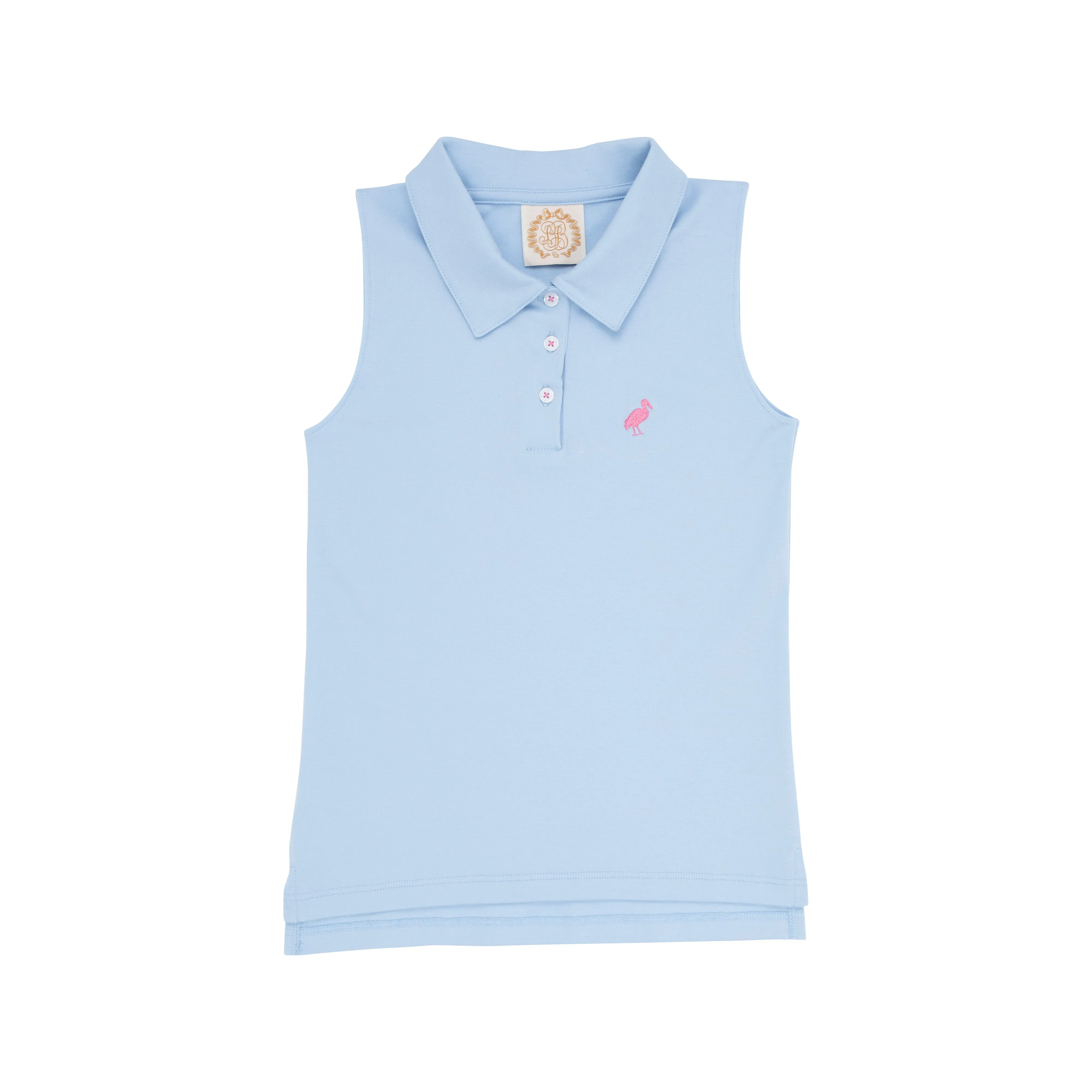 Paige's Proper Polo - Beale Street Blue with Hamptons Hot Pink Stork