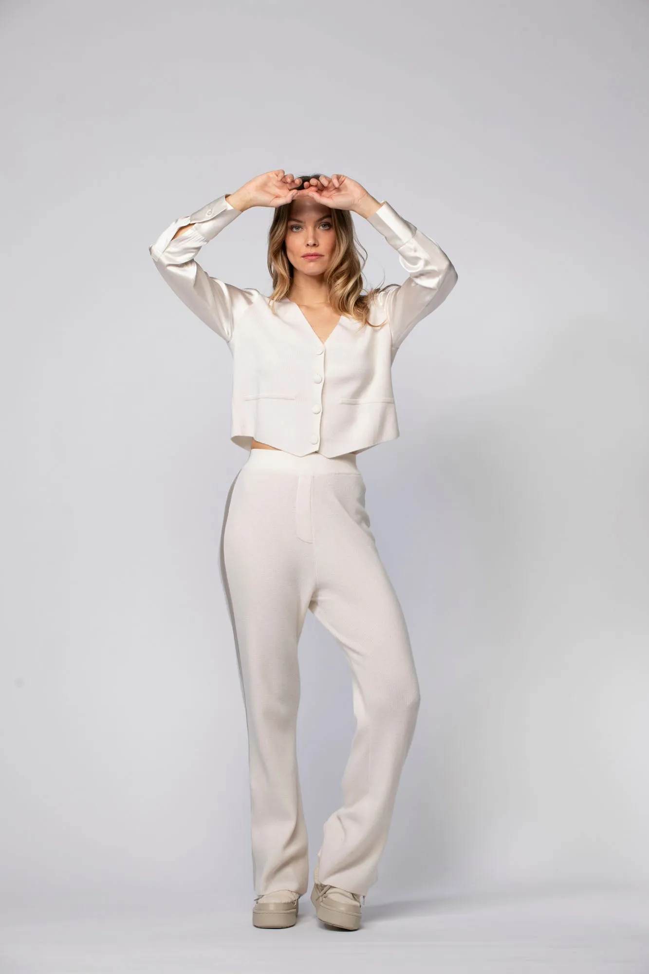 PANTALON EN MAILLE & SOIE