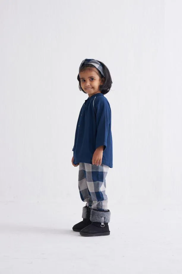 Peasant Top Co-Ord - Navy