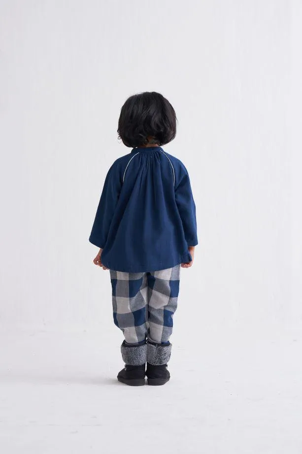 Peasant Top Co-Ord - Navy
