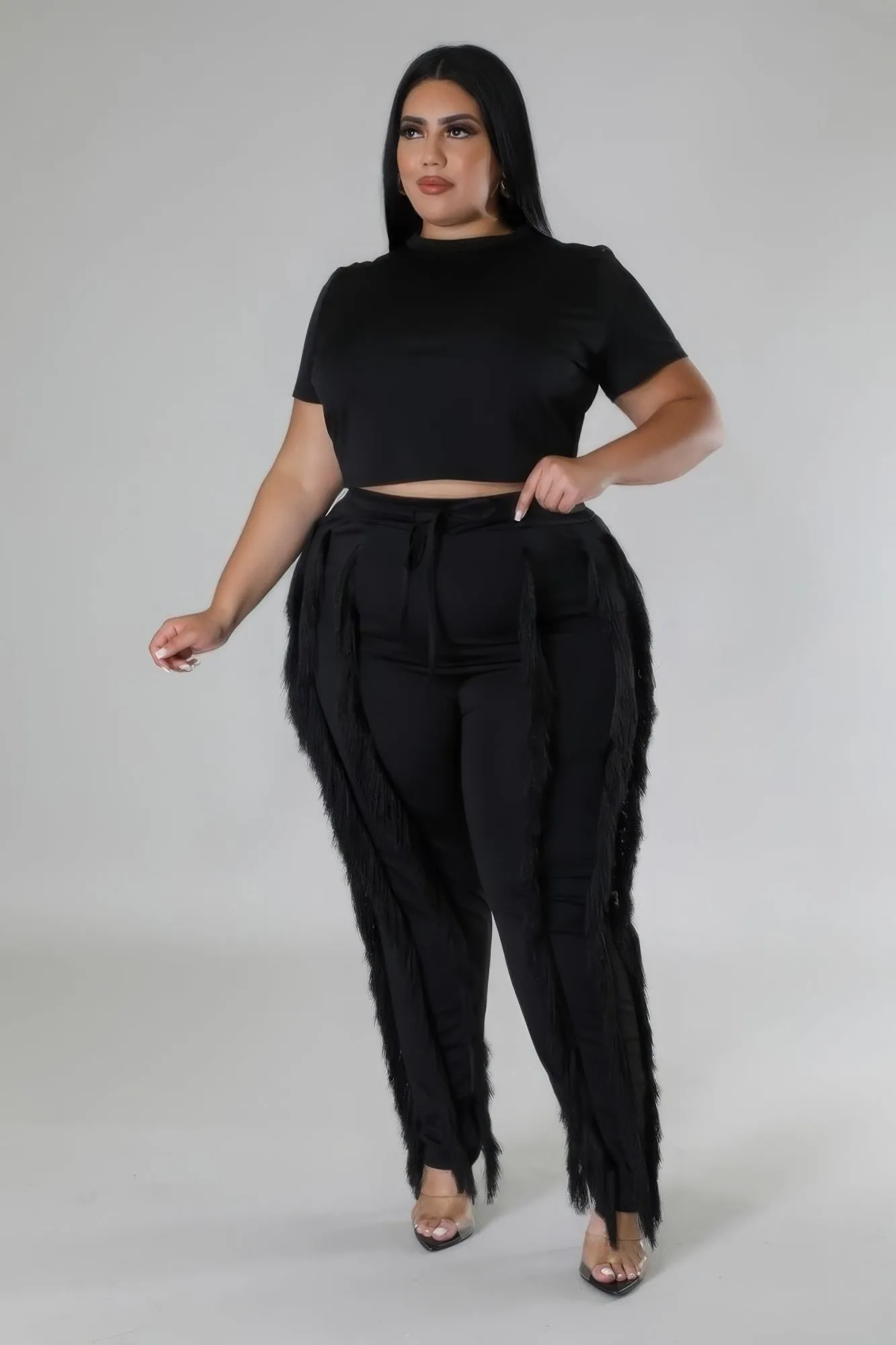 Plus Size High-Waist Pant Set