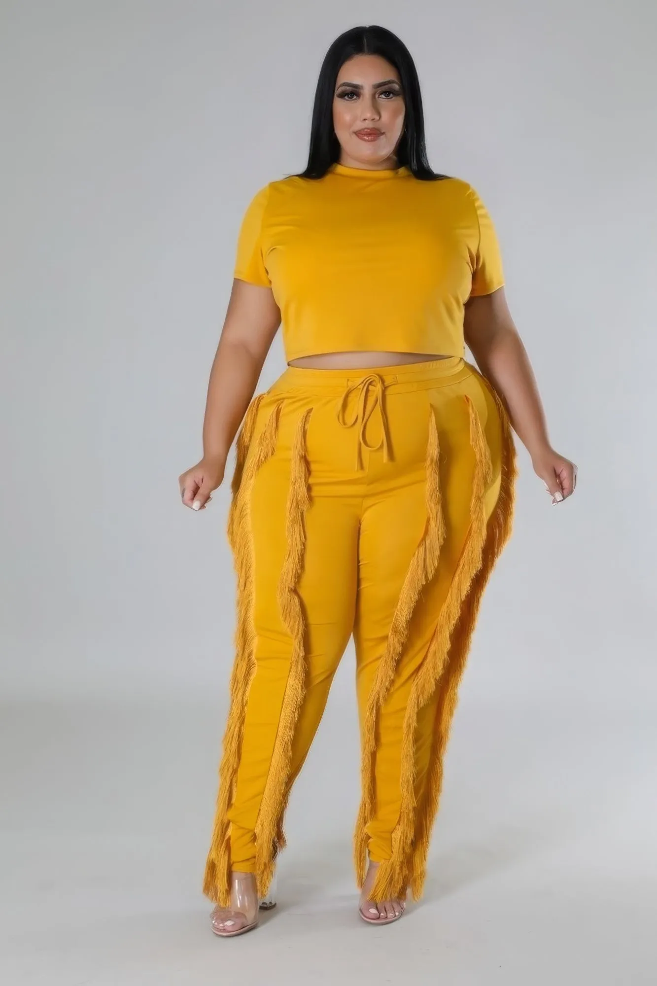 Plus Size High-Waist Pant Set