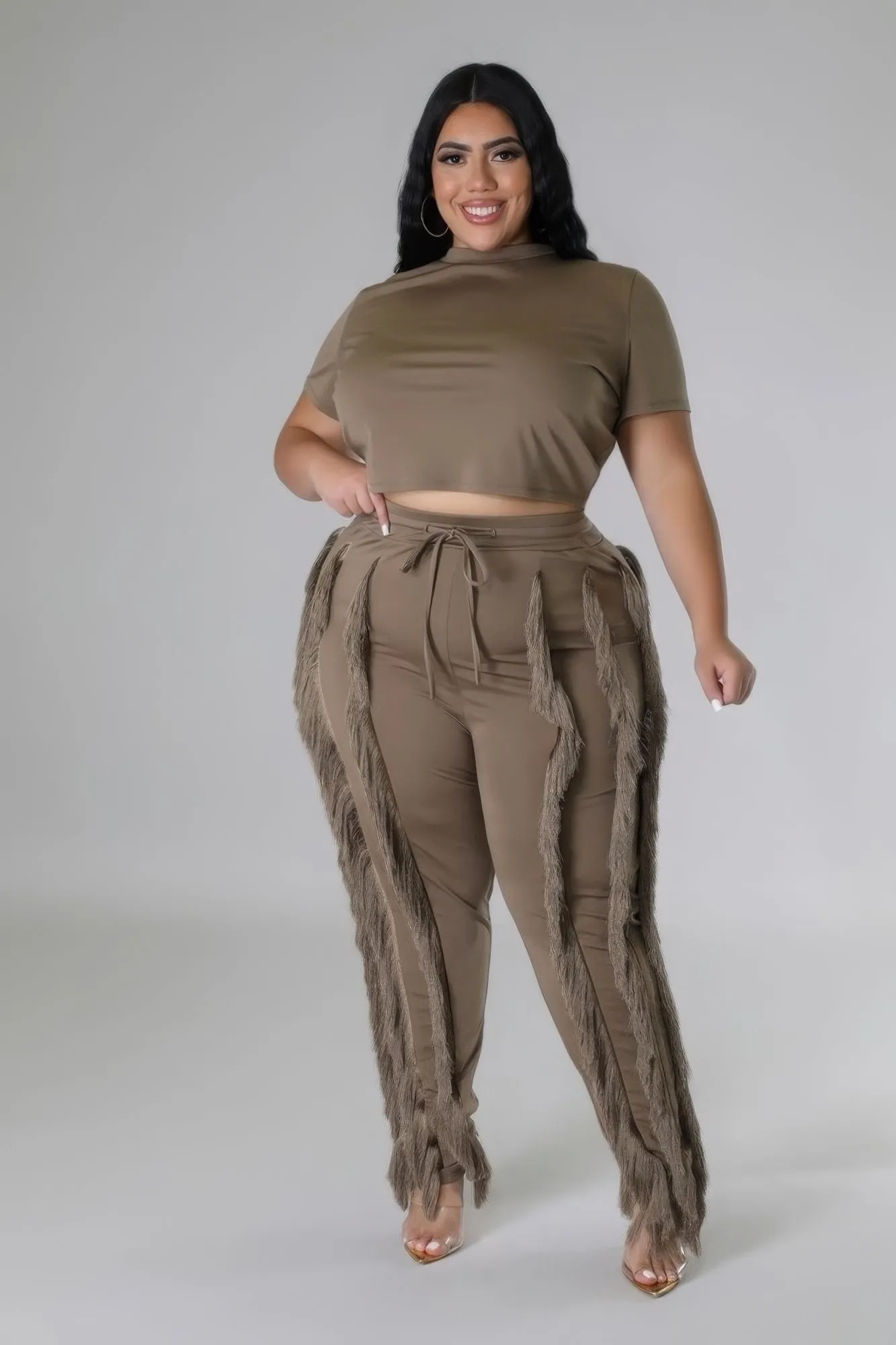 Plus Size High-Waist Pant Set
