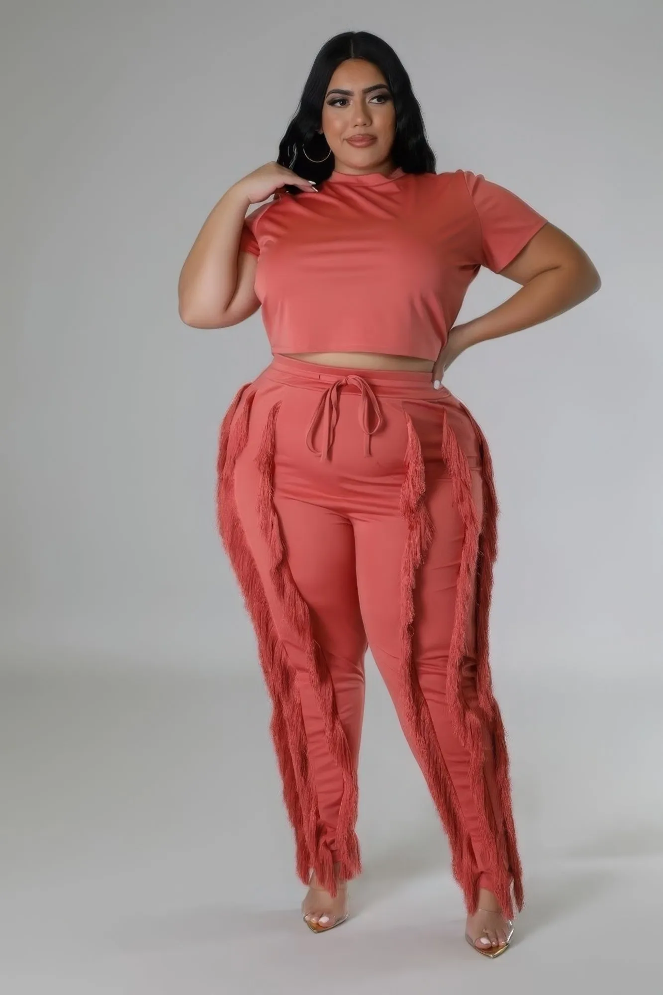 Plus Size High-Waist Pant Set
