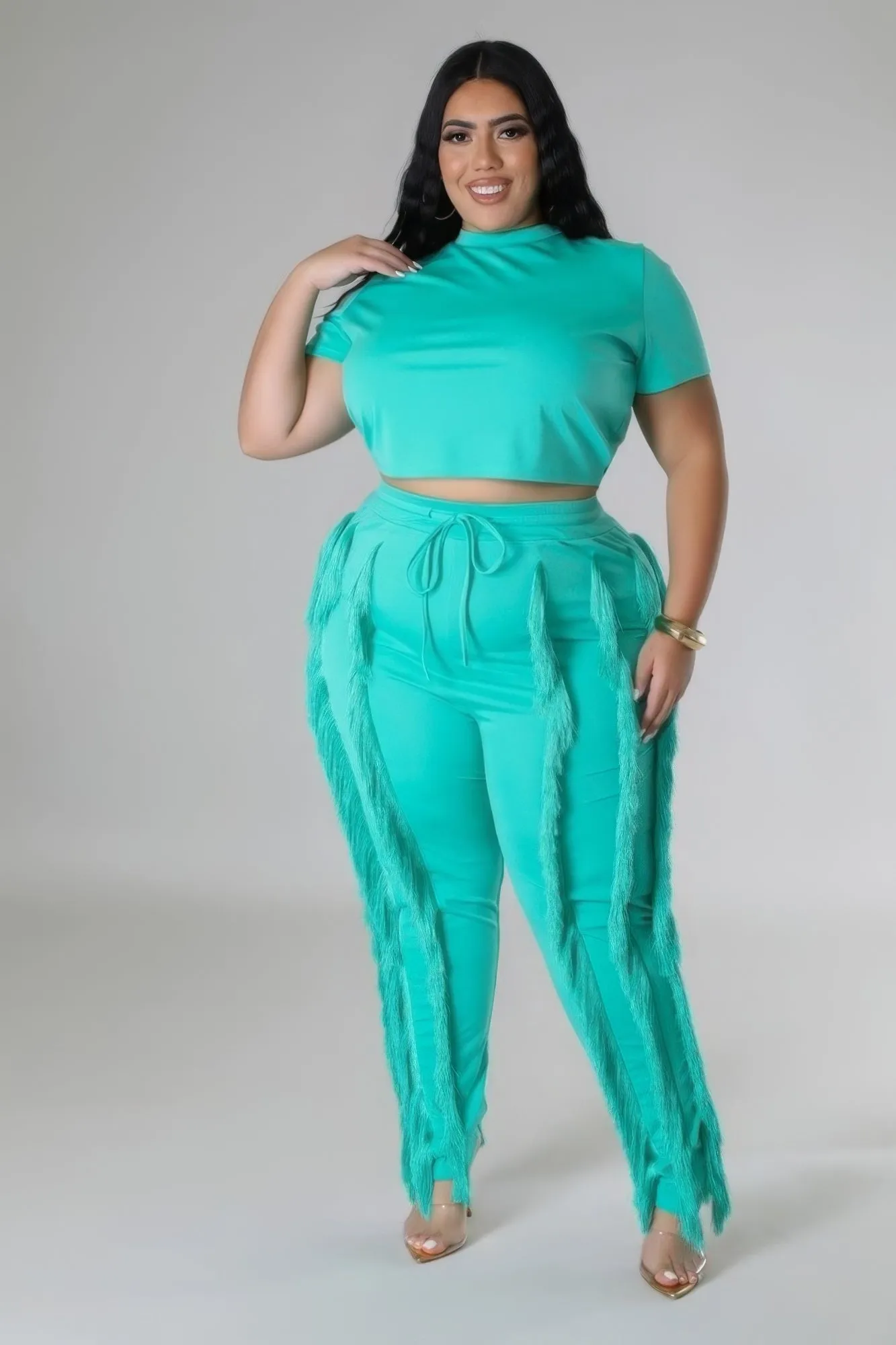 Plus Size High-Waist Pant Set
