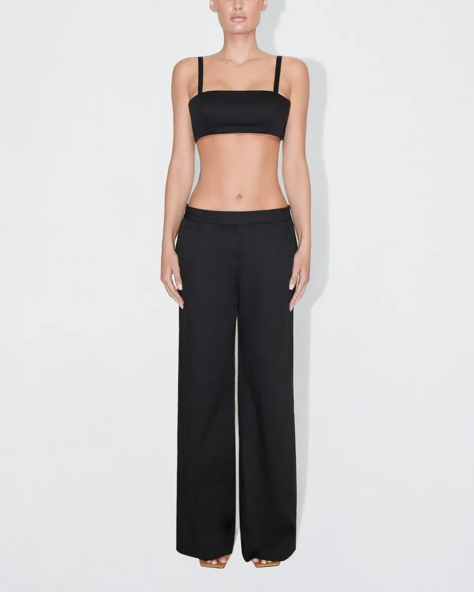 Poplin Low Rise Trouser | Black