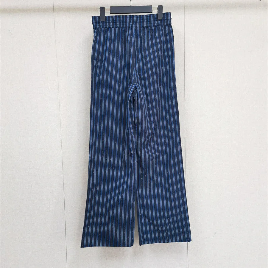 Pre Order:  Loose Striped Diamond Tie Shirt   Long Pants