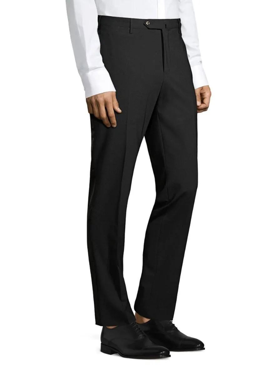 PT01 Tuxedo Dressy Wool Stretch Trouser in Black