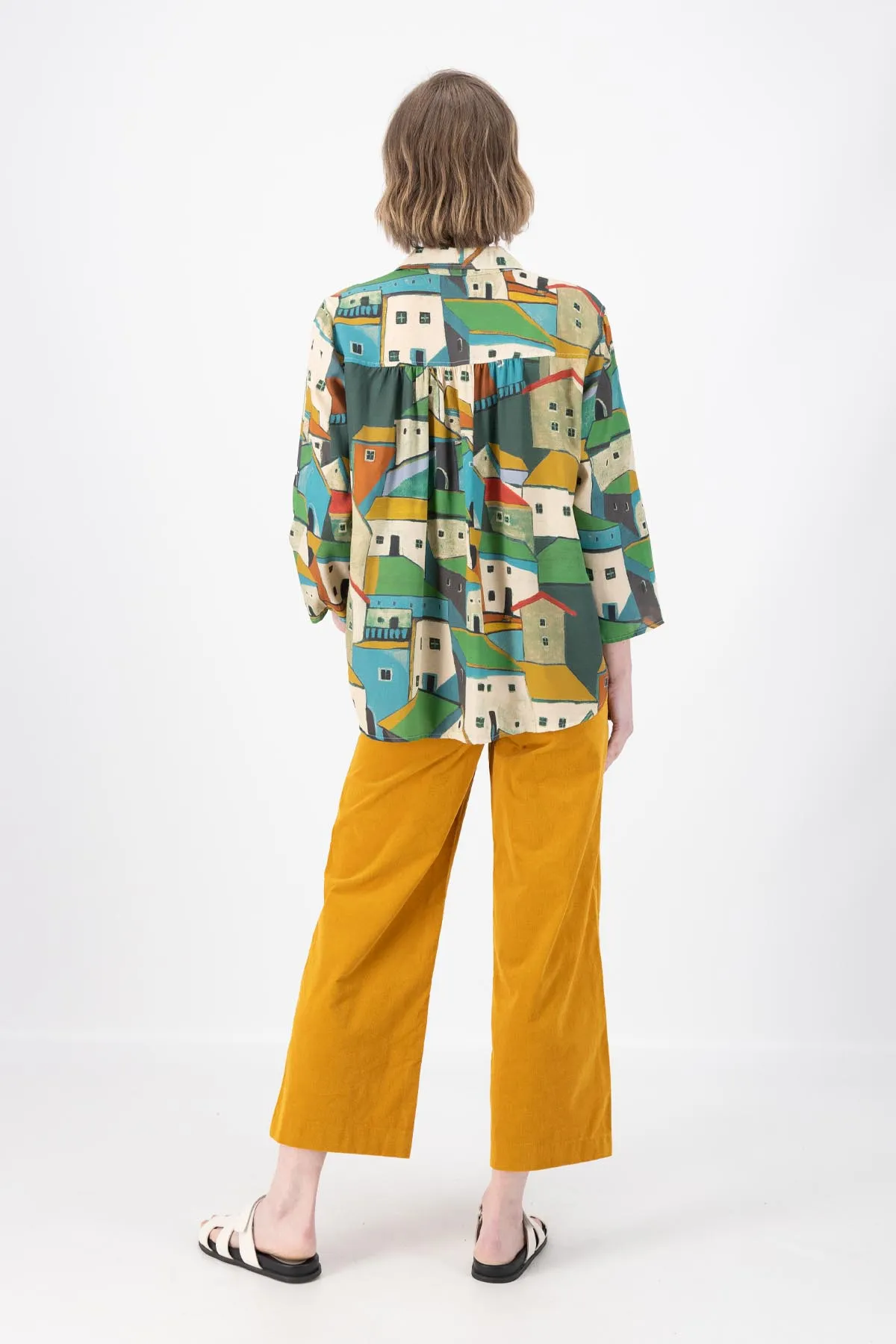 Pueblito Shirt Green in Viscose | Pre-Order