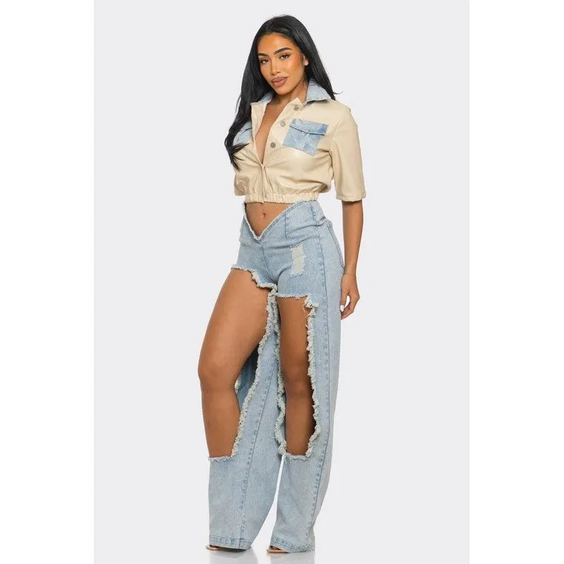 Reinvented Classic Two-Piece Denim Ensemble
