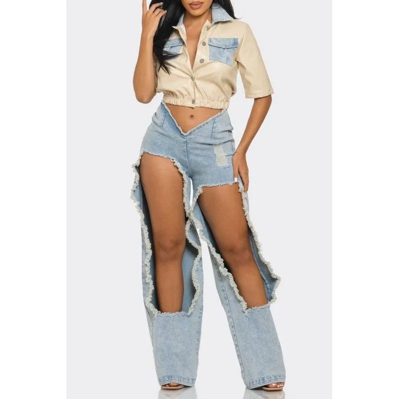 Reinvented Classic Two-Piece Denim Ensemble