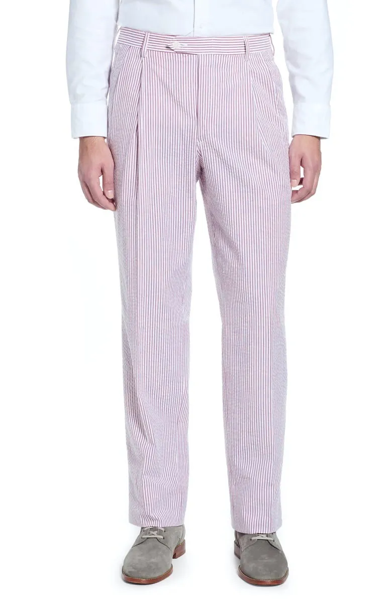 Seersucker Pant<br>Pleated<br>Regular Rise