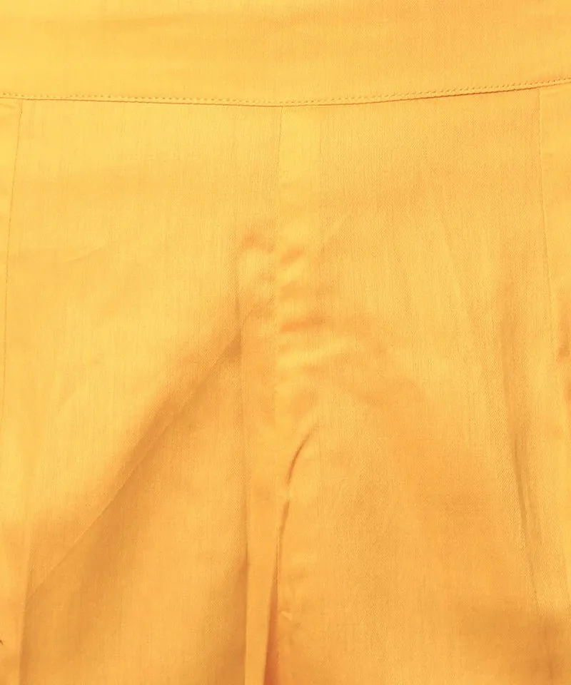 Straight Fit Mustard Drainpipe Pants