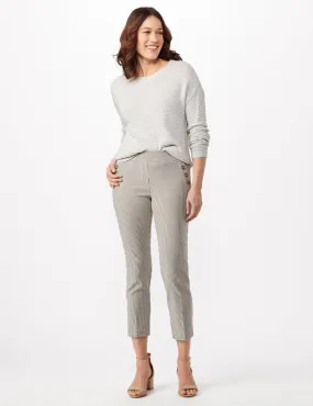 Stripe Ankle Pants with Button Pockets