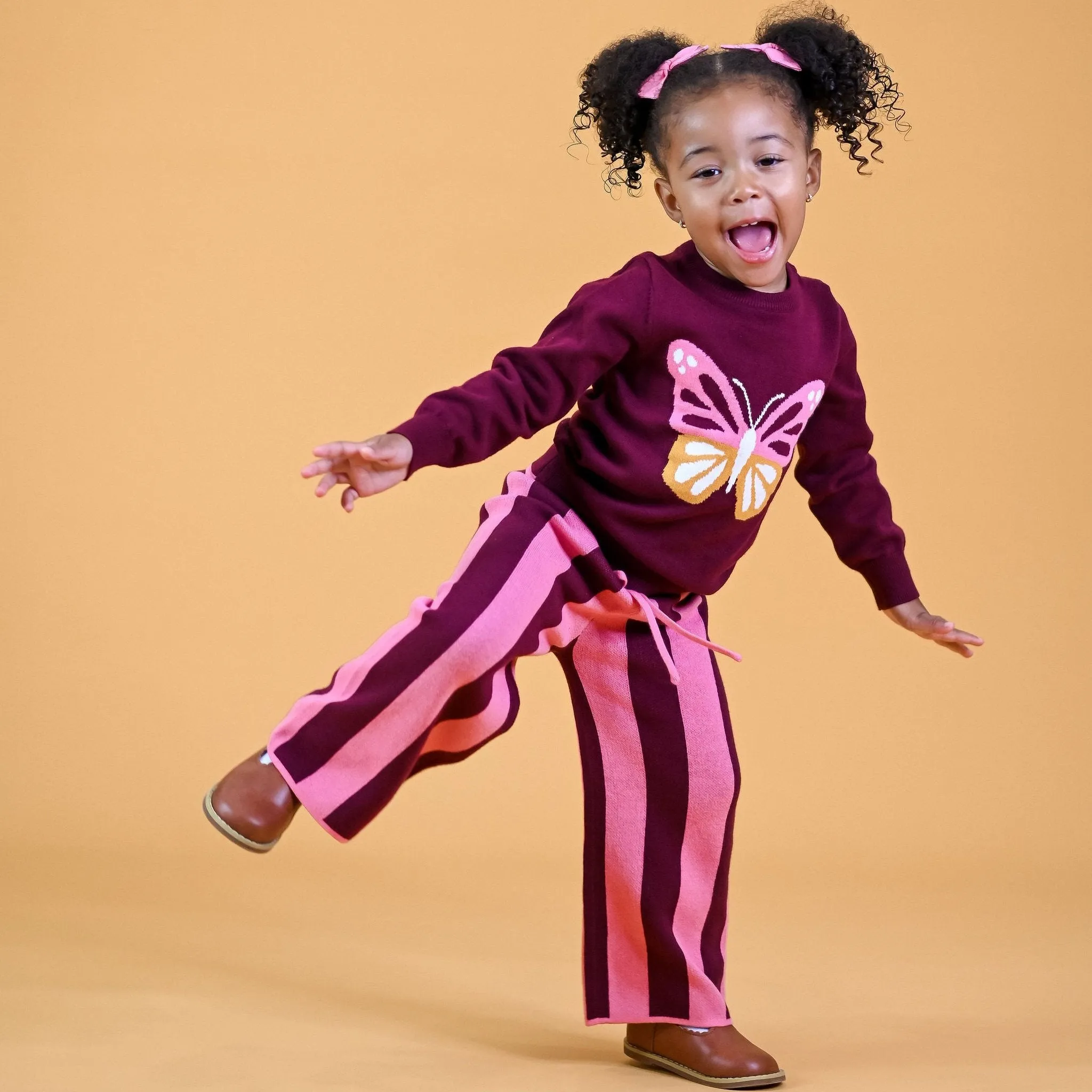 Sweater Pants - Burgundy/Pink Stripe