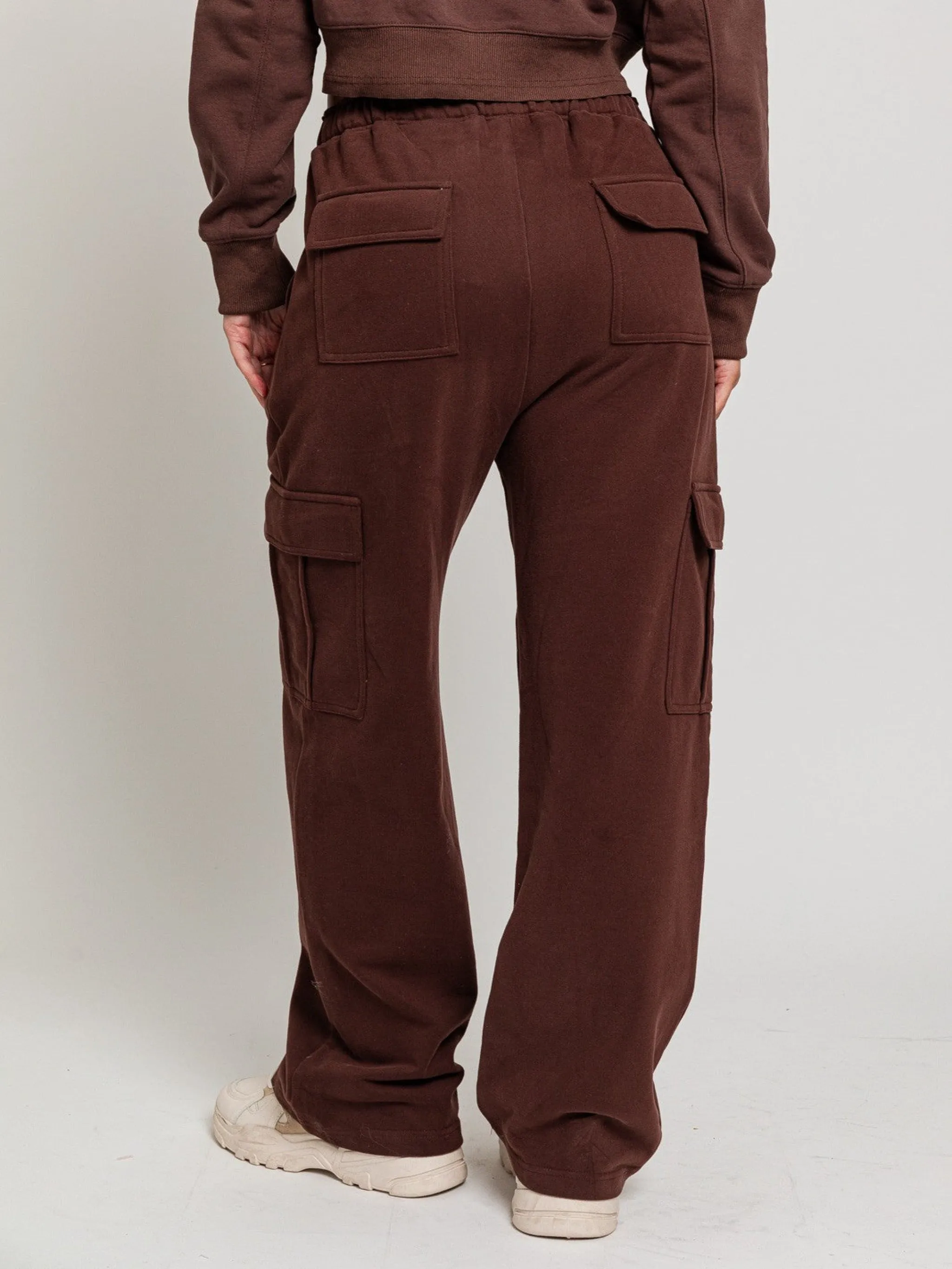 The Cozy Cargo Sweatpants - Brown