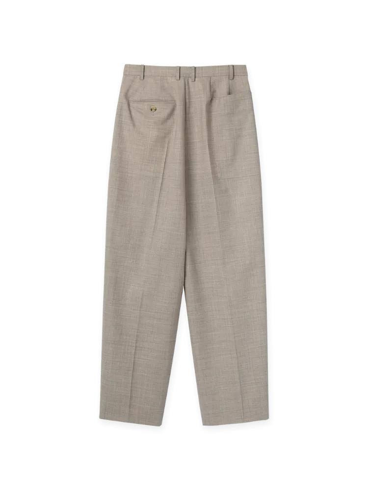 Three-Tuck Round Pants - Oatmeal