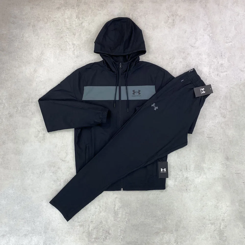 Under Armour Sportstyle Windbreaker Jacket/ Pants Tracksuit Set Black