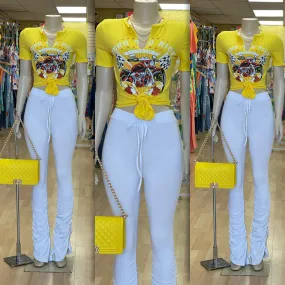 White Stack Pant