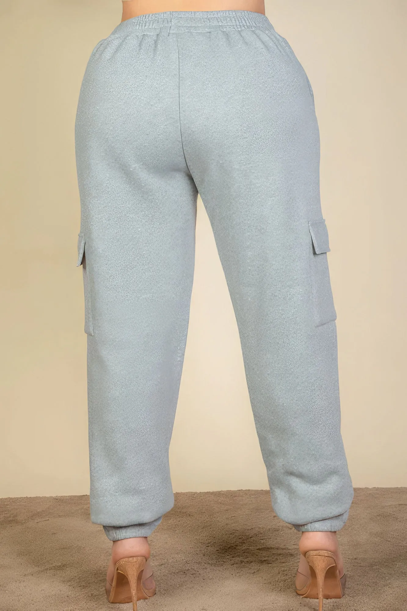 Women's Heather Grey Plus Size Drawstring Waist Sweatpants